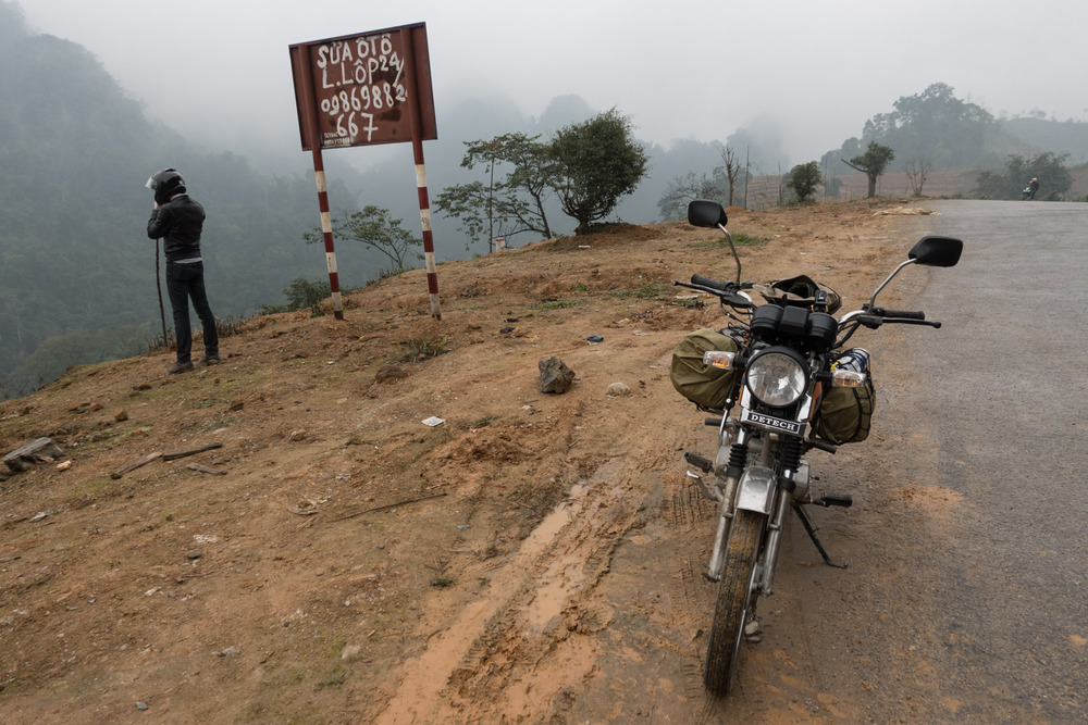 motorbike parked on the side of the road, 1