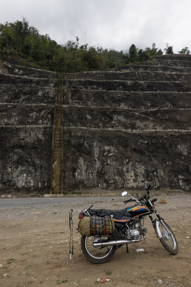 motorbike parked on the side of the road, 2