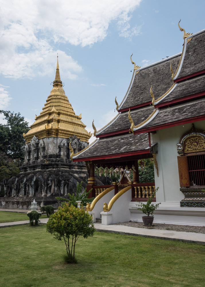 grassy lawn at a temple