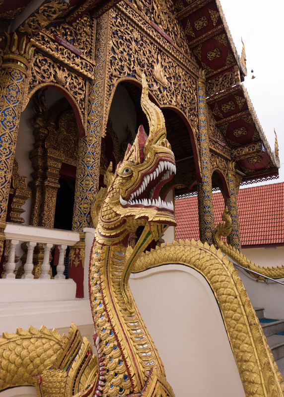 snake decorating the stair railing