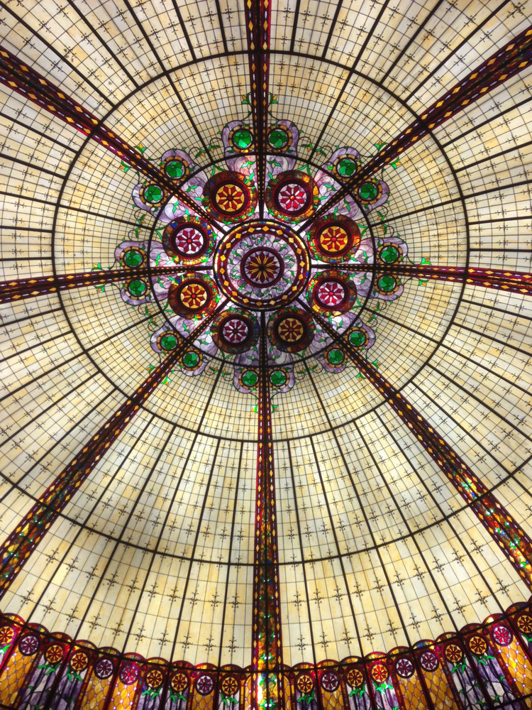 stained glass ceiling at the Venetian