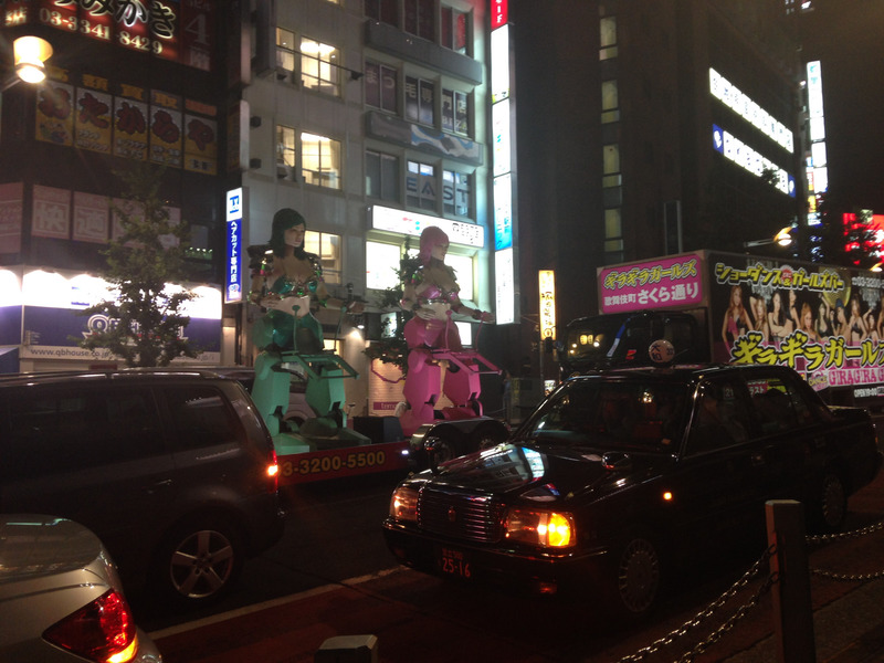 robots on the back of a truck