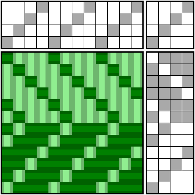 draft for weaving damask-stripe pattern