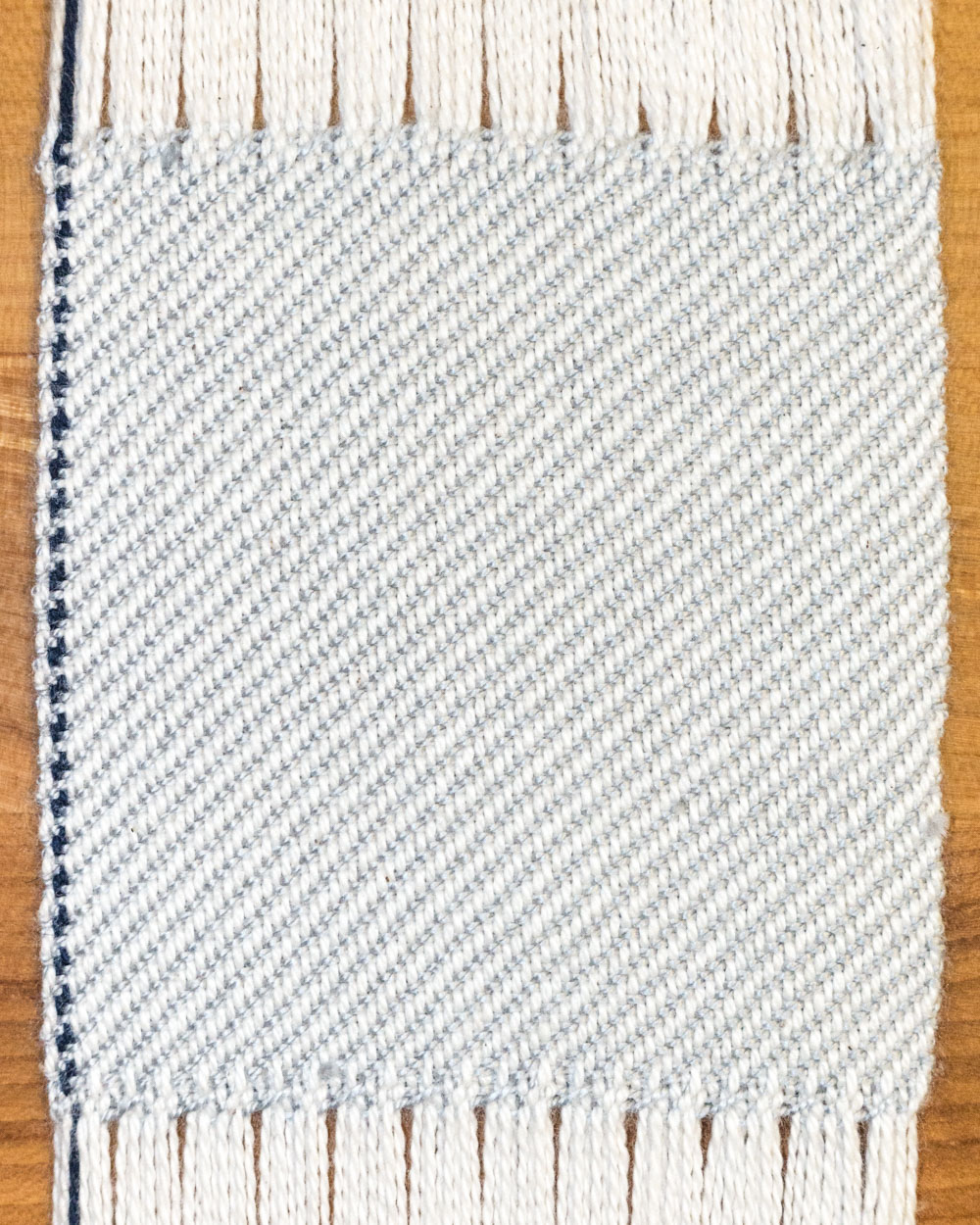 square of twill fabric with acrylic weft