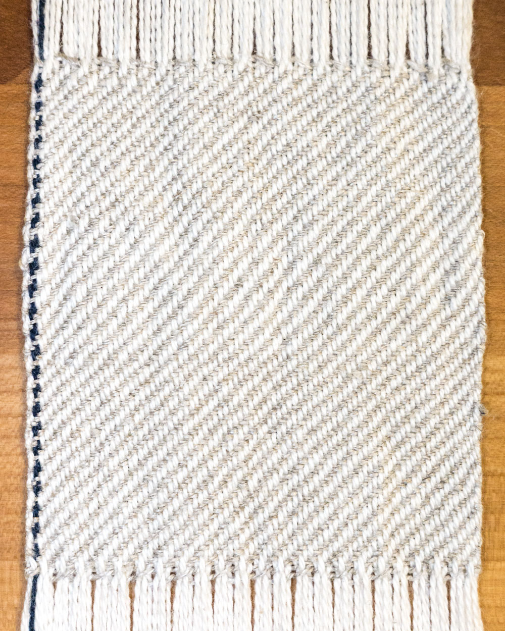square of twill fabric with hemp weft