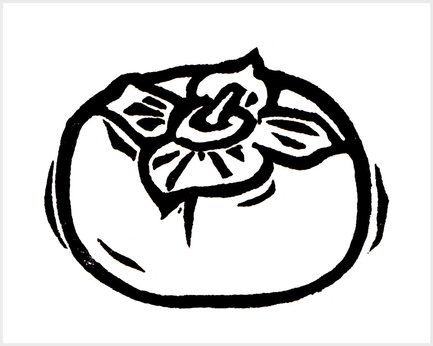 Black and white blockprinted persimmon